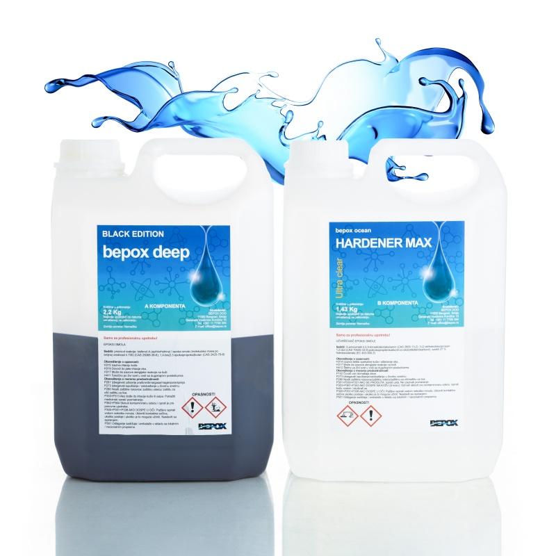 Set Bepox deep  BLACK EDITION - crna transparentna epoksi smola za drvo i veća izlivanja